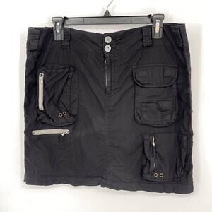 Pete & Greta by Johnny Was Y2K Cargo Mini Skirt Cotton Blend NEW Size 8 Black